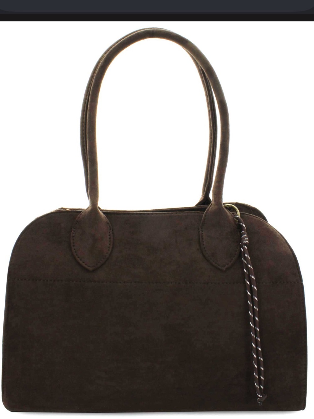 Brown Suede Satchel Handbag
